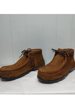 Twisted X Womens Work Chukka Driving Moc Steel Toe Boots 9M Brown